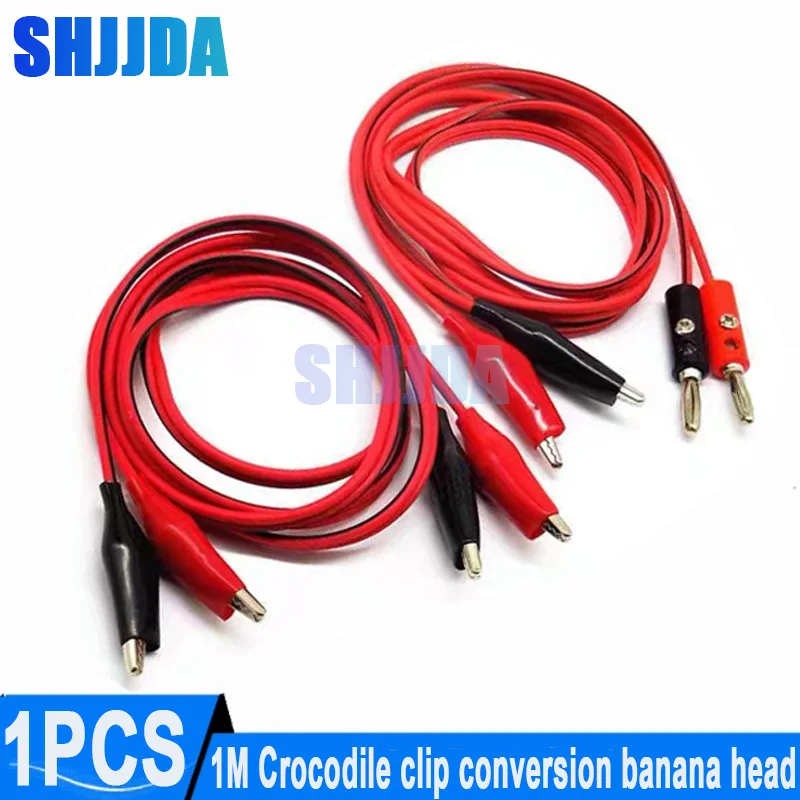 1M Crocodile Clip to AV Banana Head 60cm Crocodile Clip To USB Test clip connection cable terminal Multimeter measuring tool