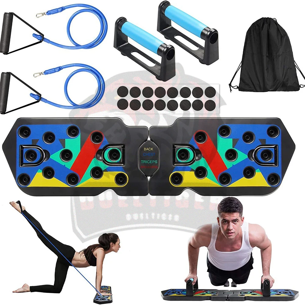 

Portable Multifunctional Push-up Board Set With Handles Foldable Fitness Equipment For Chest Abdomen Arms And Back Training