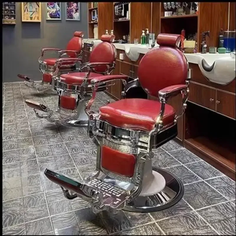 Barbershop Barber Chairs Hairdressing Manicure Ergonomic Rolling Lash Chair Beauty Vintage Cadeira De Barbeiro Furniture