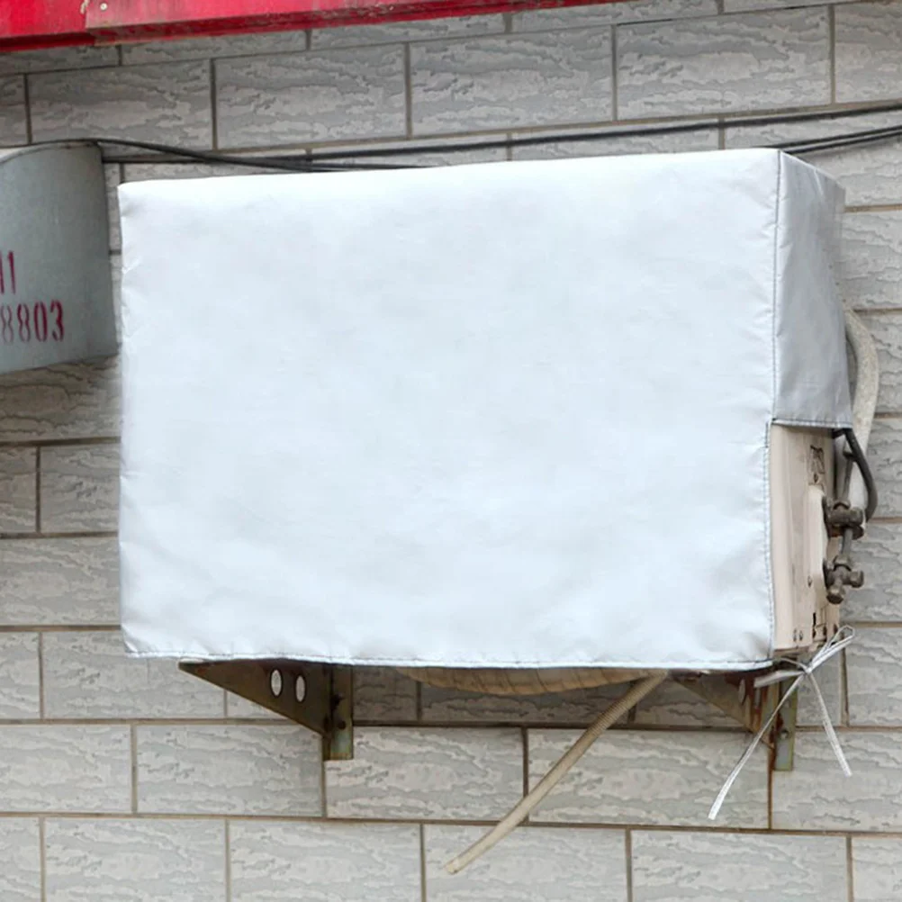 

Air Condition Cover Medium For 9000-15000 Outdoor Waterproof Dust Rain Protection Silver Polyester Fabric