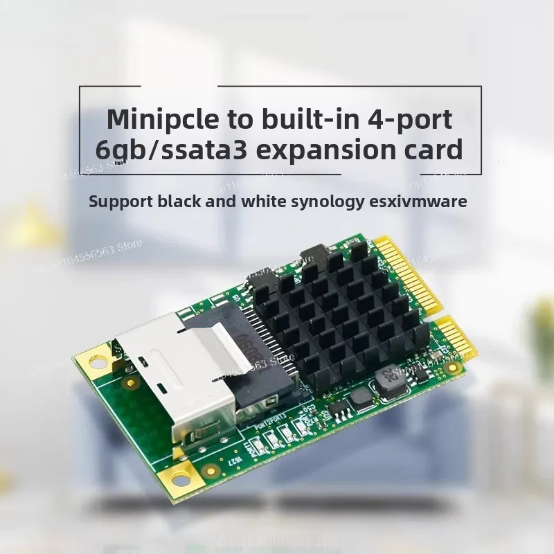 **miniPCIe to 4-Port SATA 6Gbps Adapter - Direct Passthrough (Non-RAID), No SAS Support**
