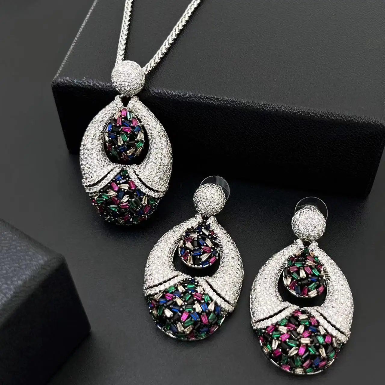 

JRH Hotsale For Women African 2pcs Bridal Jewelry Sets New Fashion Dubai Jewelry Sets Wedding Party Accessories Design