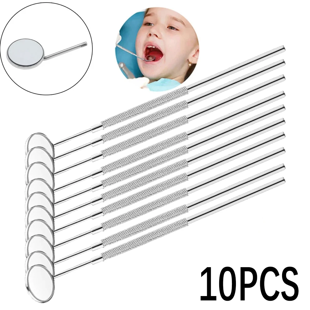 

10PCS Dental Mouth Mirrors Stainless Steel Oral Inspection Tools for Teeth Cleaning and Whitening