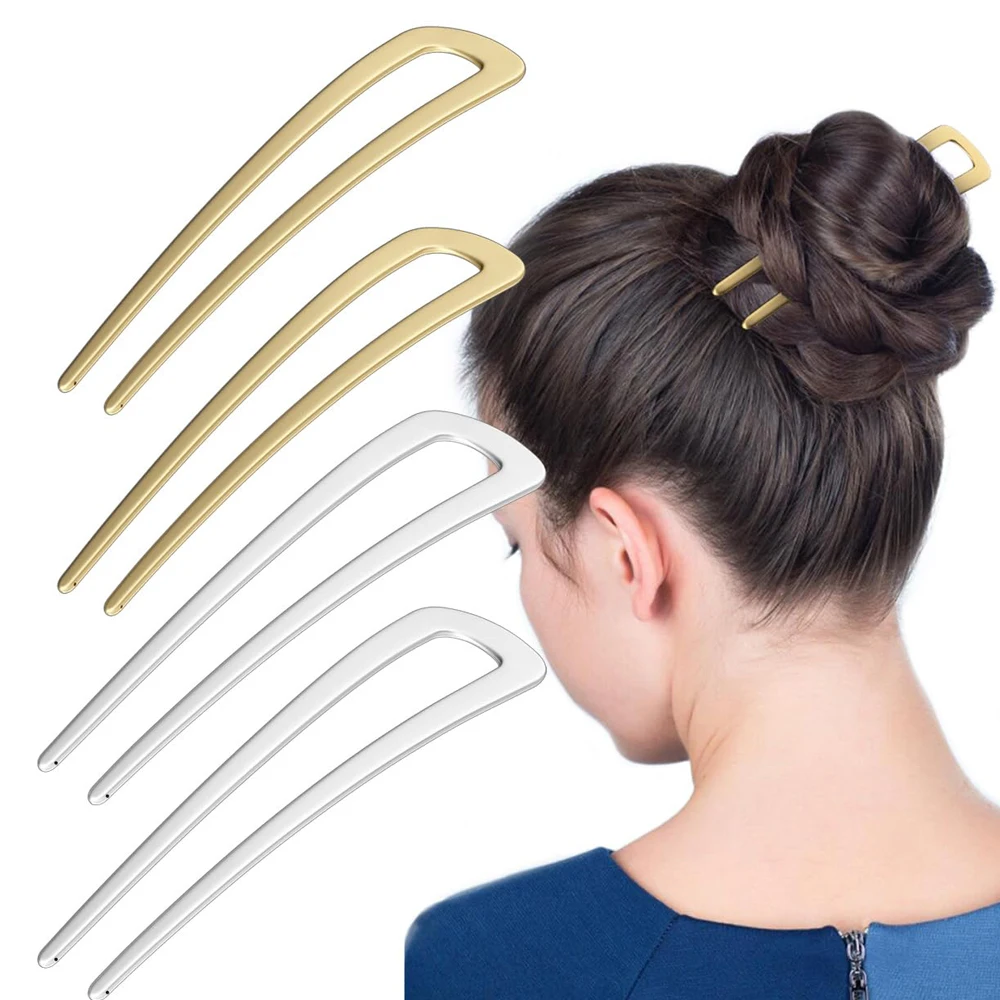 

1/2PCS Metal Hair Pins Vintage French Hair Pin Hair Fork U Shaped Hair Pins Hair Sticks for Women Girls Hairstyle Accessories