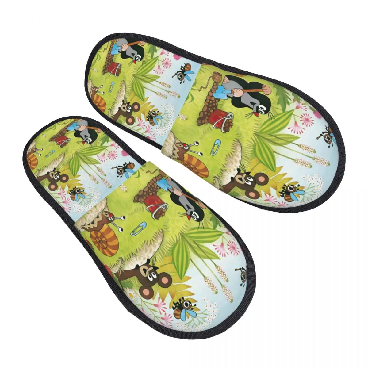 Custom The Little Mole Comfort Scuff Memory Foam Slippers Women Krtek Cartoon Hotel House Shoes