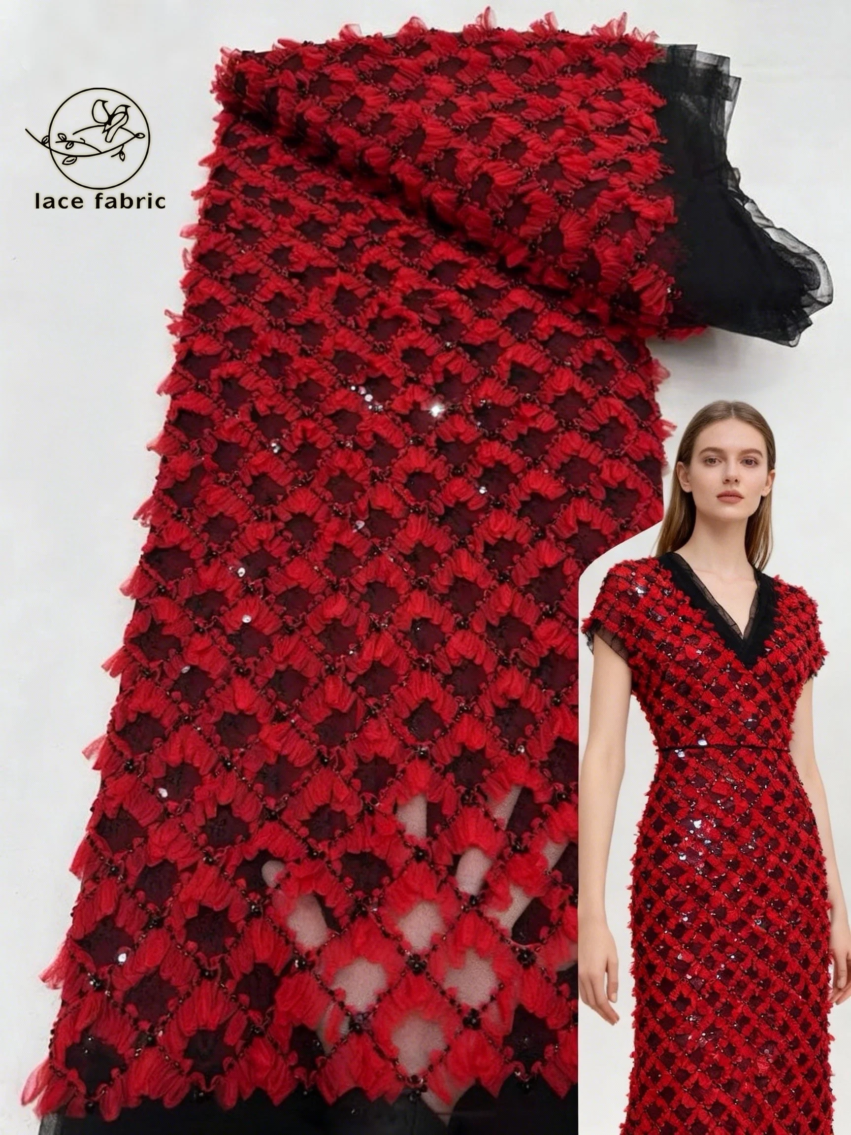 

Африканское нигерийское 3D-сетчатое кружево 2026 года, высококачественная ткань с пайетками и вышивкой, французское кружево для свадебных и праздничных платьев