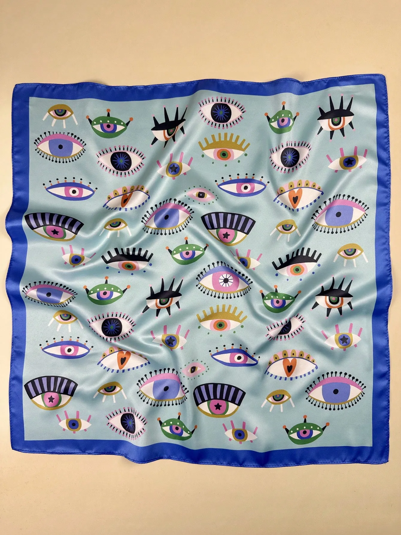 

1pc Women's Y2K Eye Print Elegant Satin Scarf, Neckerchief, Headscarf, Hair Accessory, Valentine's Day Gift