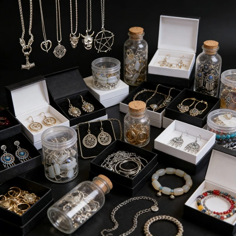 

1/10/20/50 Random Women S Fashion Jewelry Box Necklace Earrings Bracelet Charm Adjustable Ring Trendy Chic Exquisite