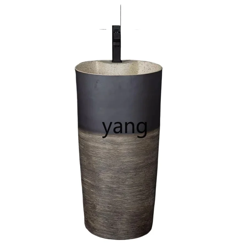 

TGF ceramic small apartment face wash column washbasin household balcony floor wash basin