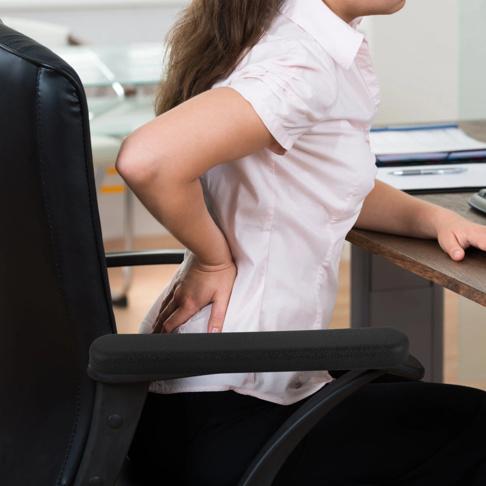 

Wheelchair Anti-slip Armrest Pads 22 5cm Hole Distance ABS Replacement Handrails for Chairs Gaming Office