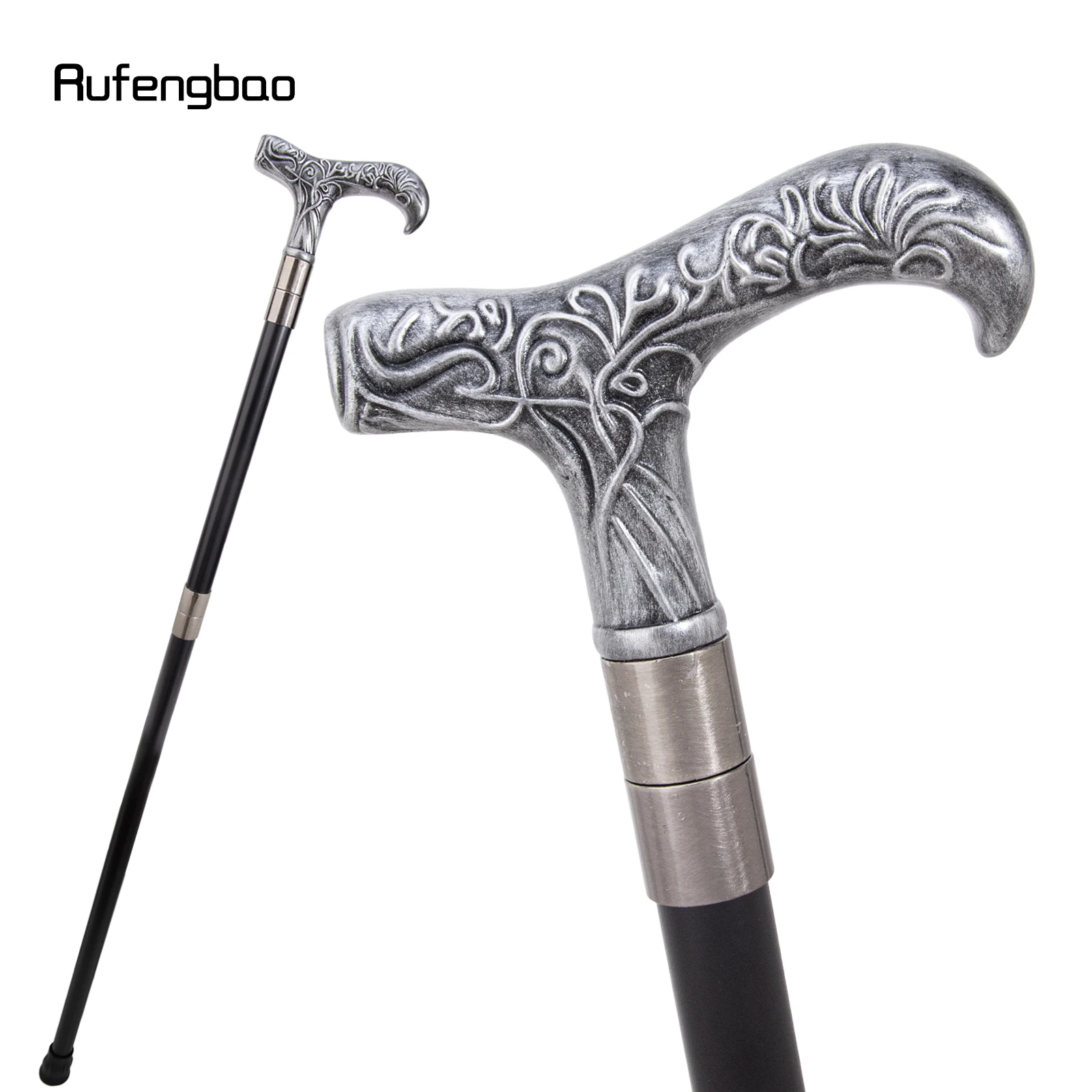 Silvery Branch‌ Plum Blossom Flower Luxury Fashion Cosplay Stick Party Decorative Cane Elegant Crosier Knob Stick 93cm