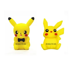 5pcs Pokemon Pikachu 3D focal Silicone beads Teether Jewelry Beads Food Grade For pen Pacifier Chain