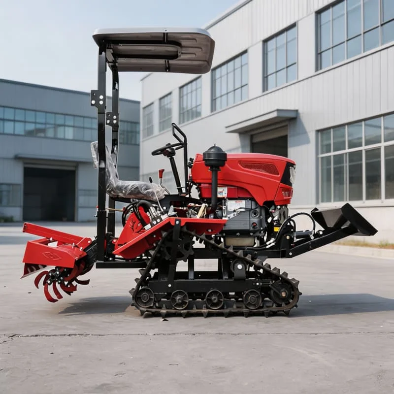 Customized 2026 New Small Farm Ploughing Machine, Ride-on Tracked Rotary Tractor, Durable Mini Cultivation Equipment view 6