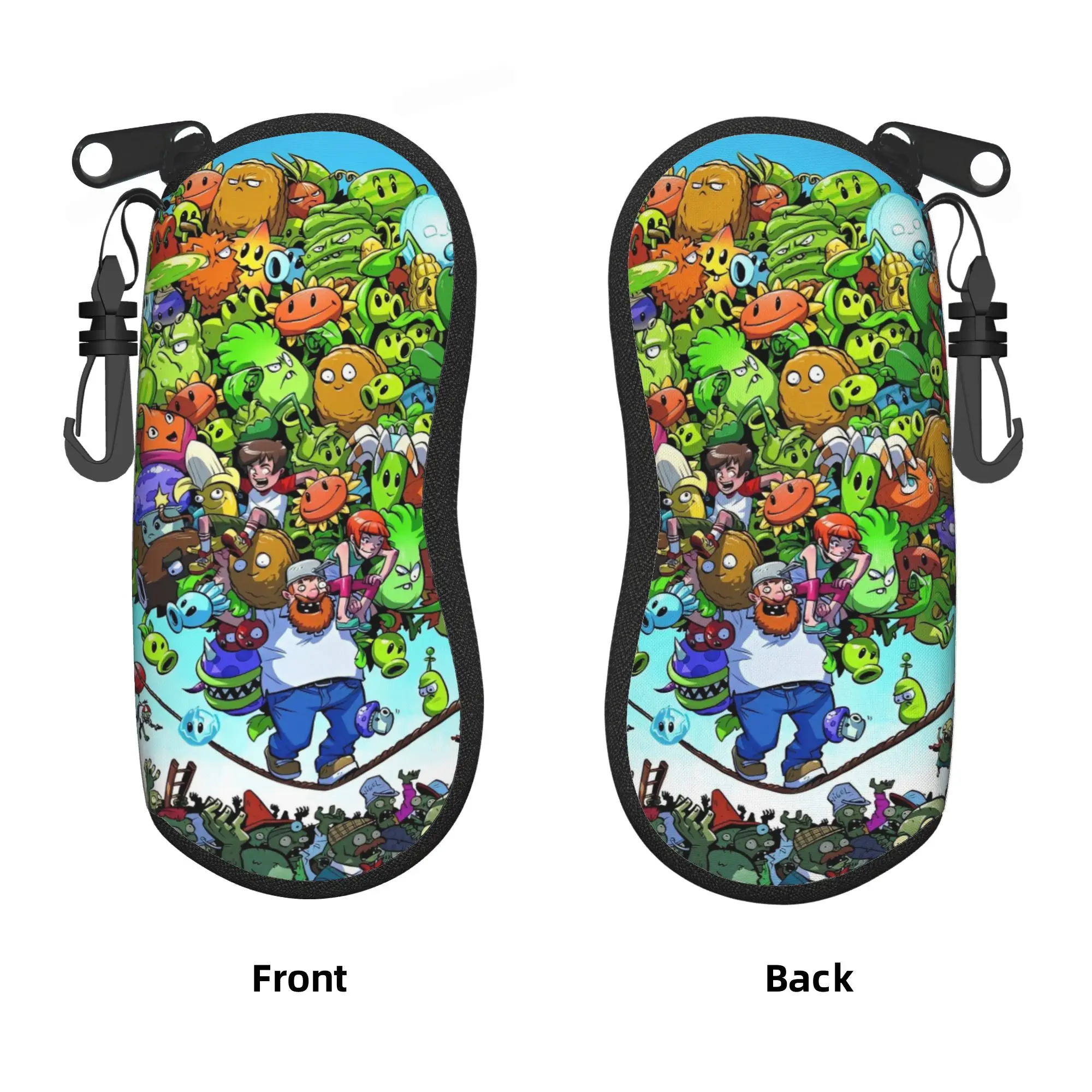 Game P-Plants-vs-Zombie  Glasses Case Cover Men Women  Sunglasses Pouch Retro Zipper Eyewear Box Convenient Glasses Box