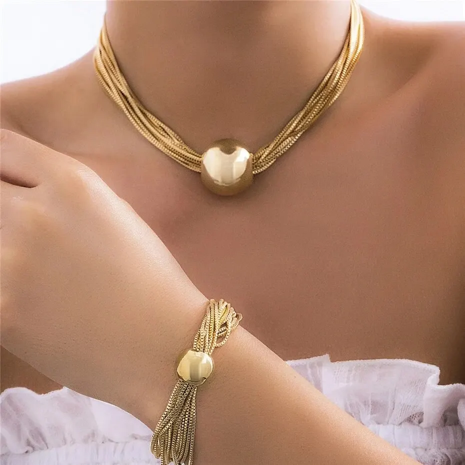 2 Teile/satz Bunte Böhmische Mode Halsband Halskette Armband Schmuck-Set Klassische Kreuz Kette Zubehör für Frauen Geschenk Party