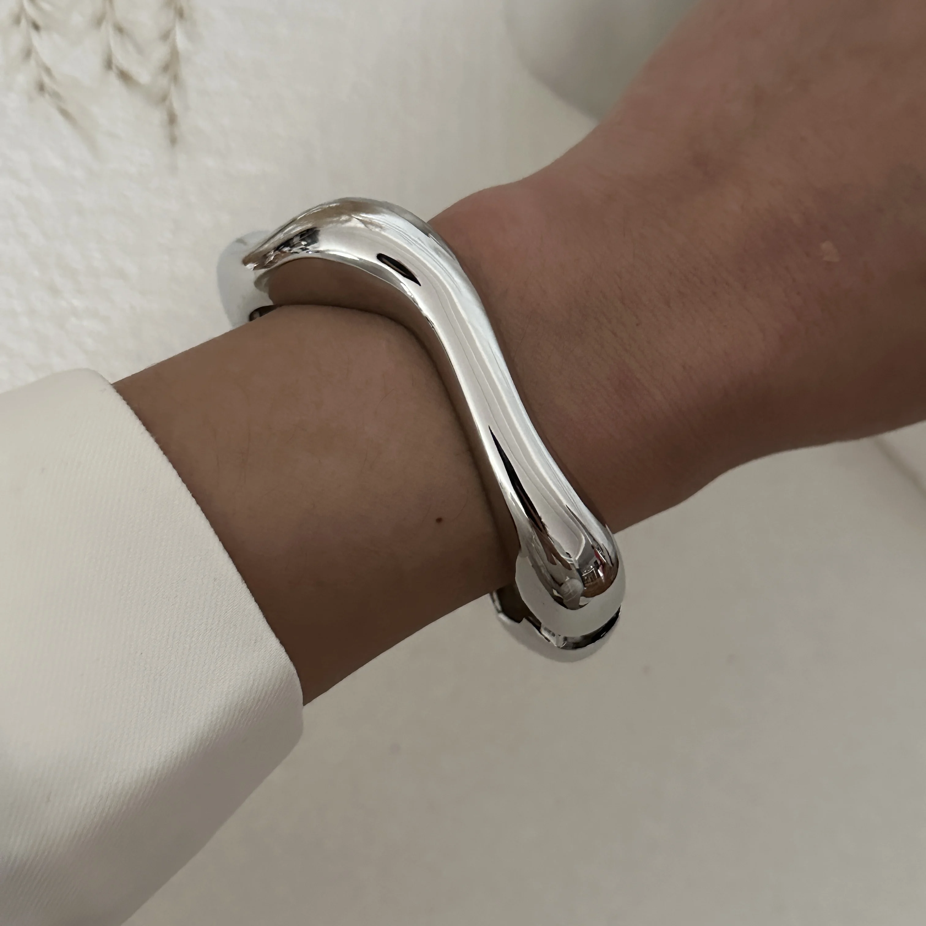 Punk Gold Color Chunky Geometric Cuff Bangles for Women Men Vintage Metal Wide Spring Bracelet Hip Hop Jewelry Gifts Pulsera