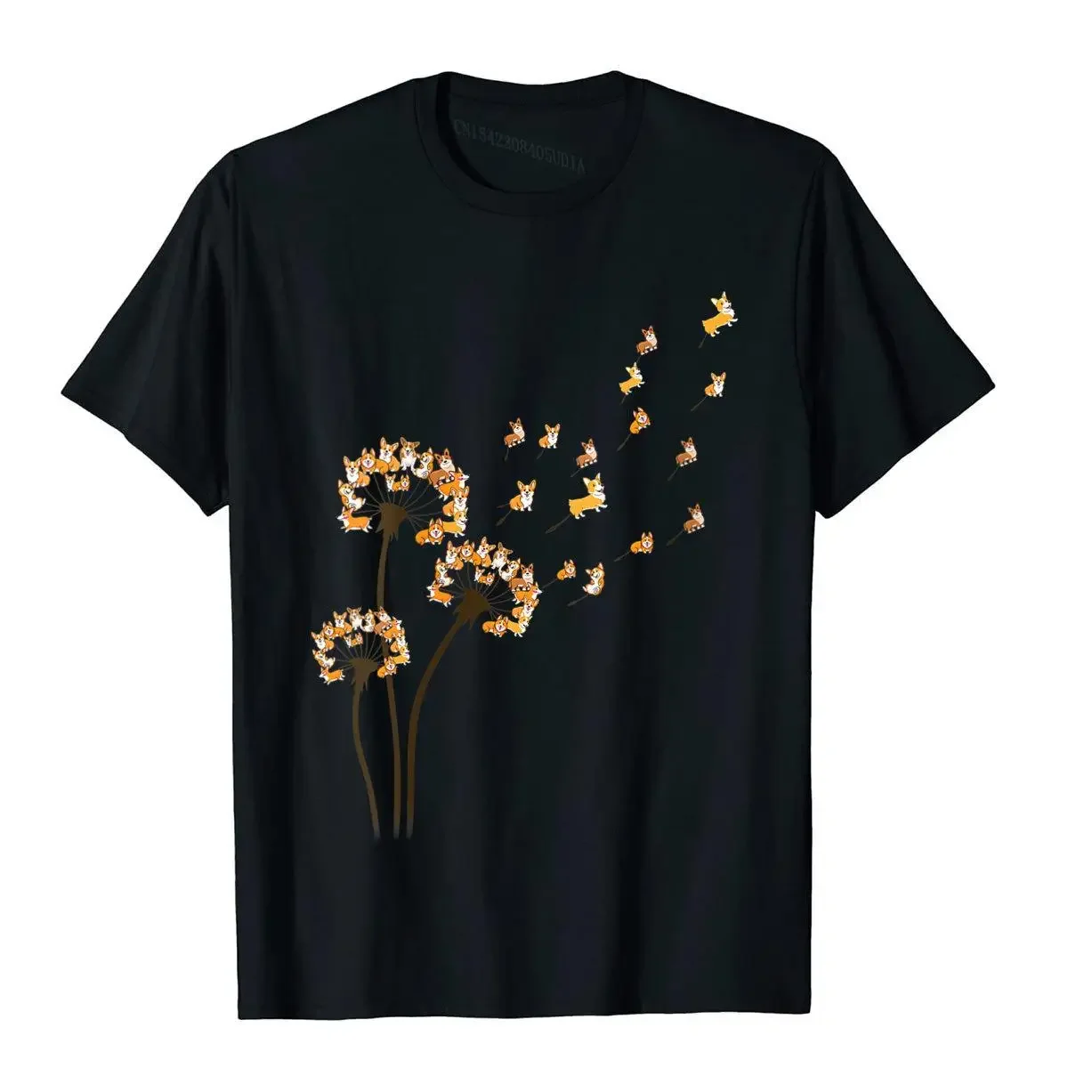 Womens Corgi Flower Fly Dandelion Funny Dog Lover For Mom Men Kids T-Shirt Hip Hop Men's T Shirts Fashion Cotton Tops Tees Beach