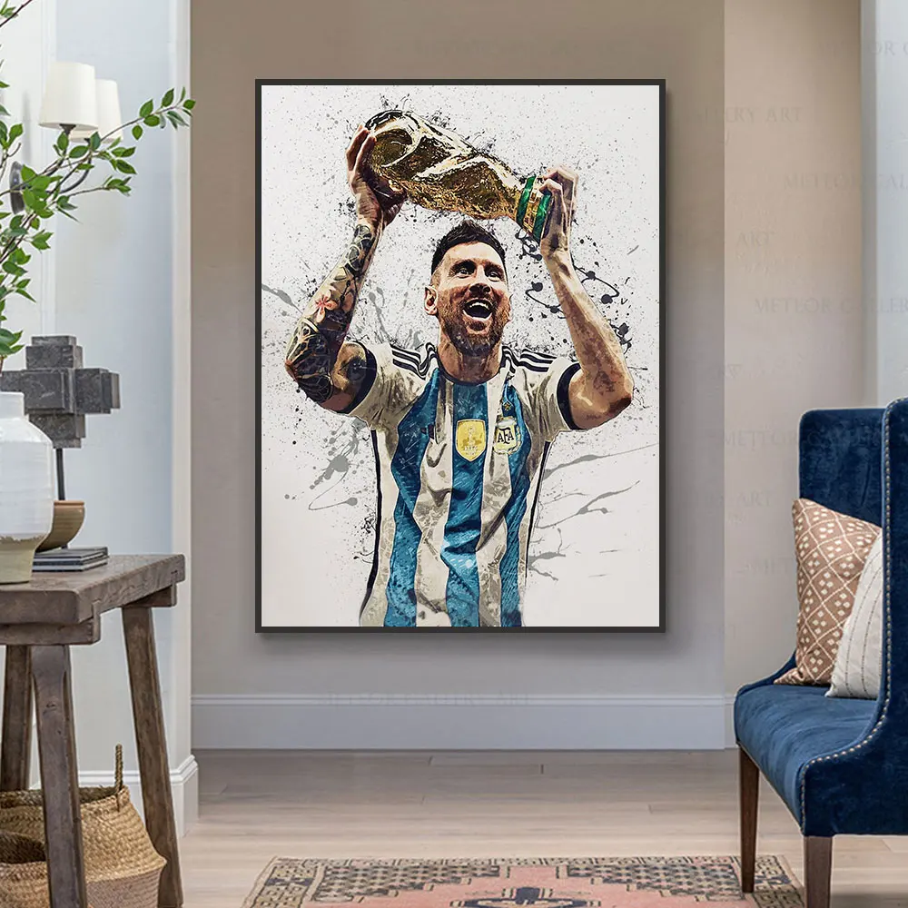 Football Star Messi Ronaldo Poster Wall Art Decoration Painting Without Frame Room Home Decor Soccer Club Fans Collection Gifts