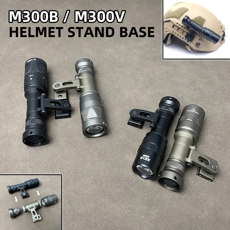 Supporto per luce per casco tattico SS MAX SOTAC con torcia M300V M300B SF per binario per casco