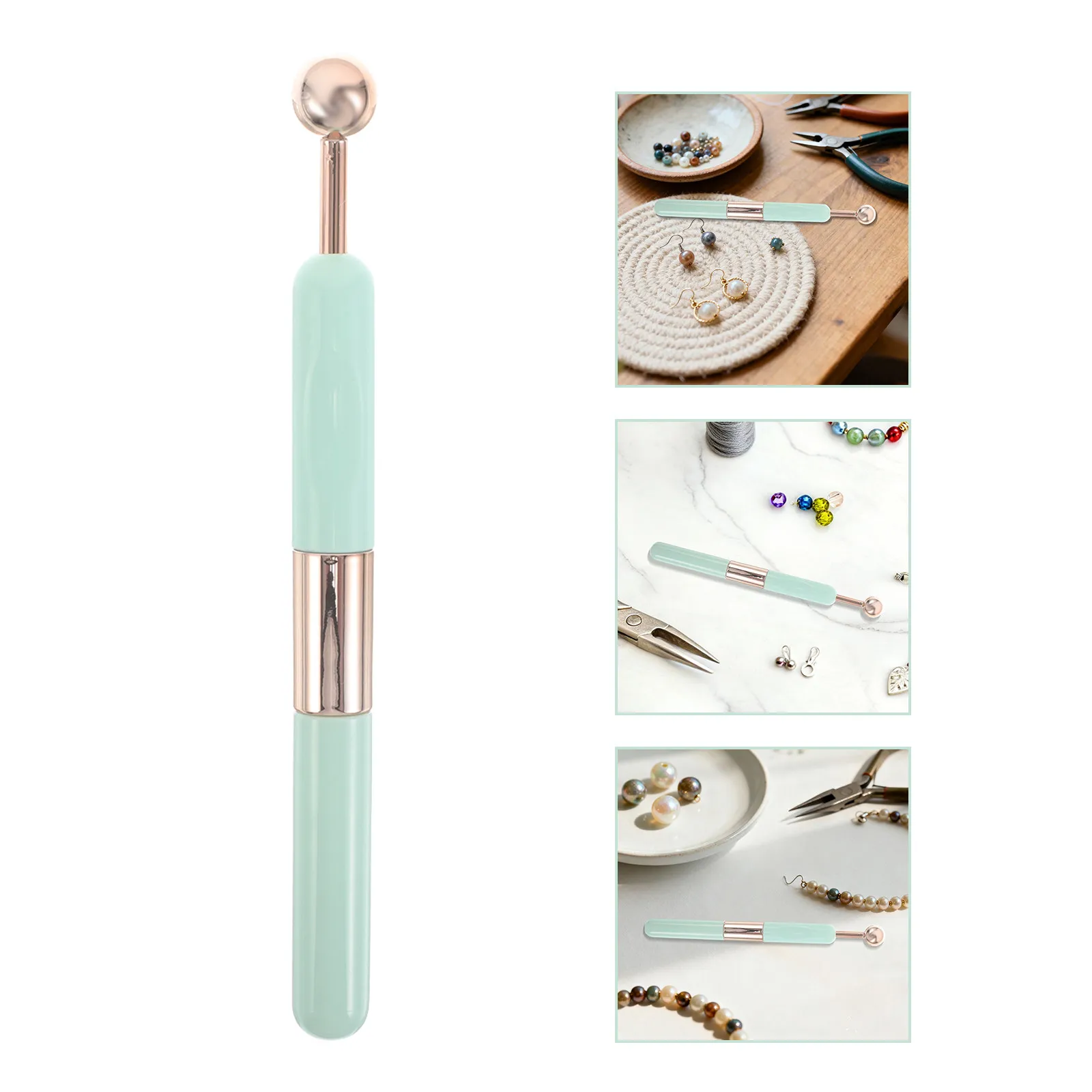 

Инструмент-помощник для застегивания браслетов светло-зеленого цвета, двусторонний, для быстрого фиксирования браслетов, ожерелий, серег, портативный