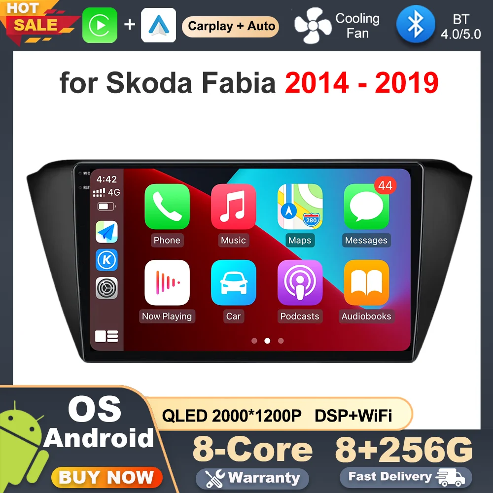 

for Skoda Fabia 2014 - 2019 Android Auto Car Radio Stereo Multimedia Player GPS Navi Android Intelligent System Accessories WiFi