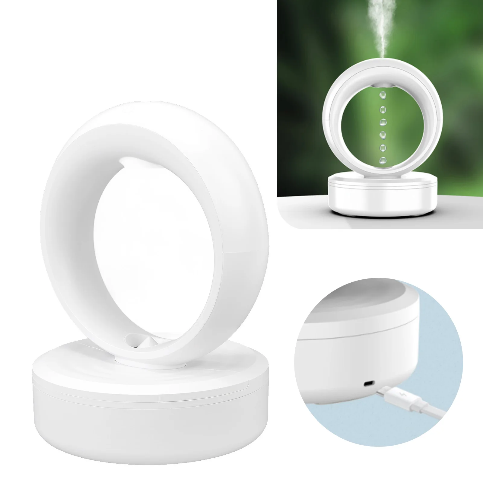 

680 мл антигравитационный увлажнитель с плавающей каплями воды, увлажнитель с большим туманом для домашнего офиса, рабочего стола