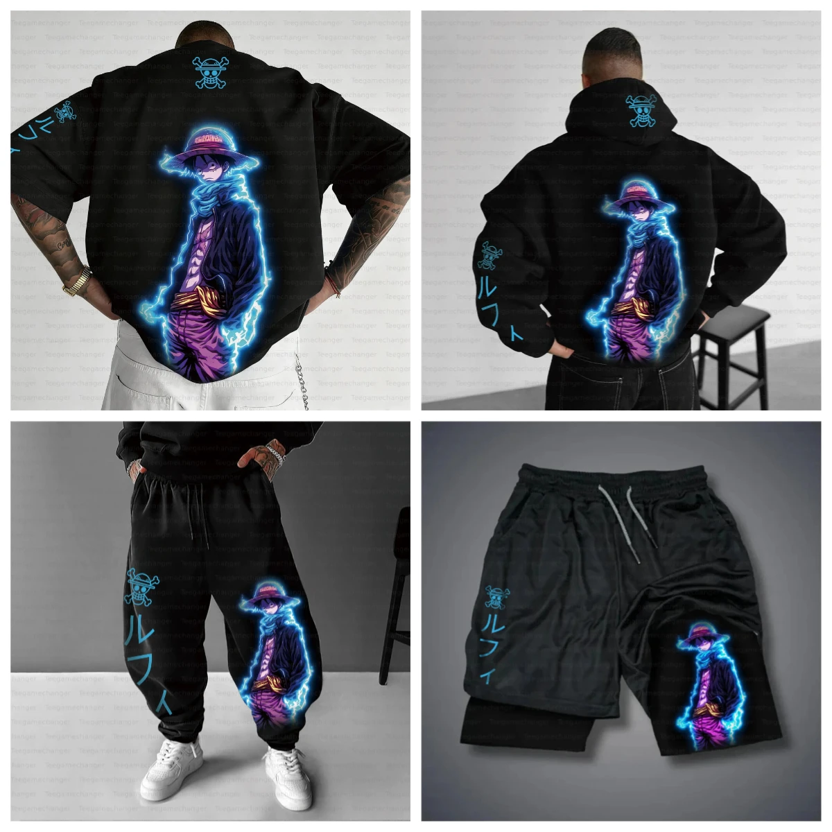 T-shirt, felpe con cappuccio, pantaloncini e pantaloni sportivi stampati primaverili e alla moda in un unico pezzo per uomo e donna