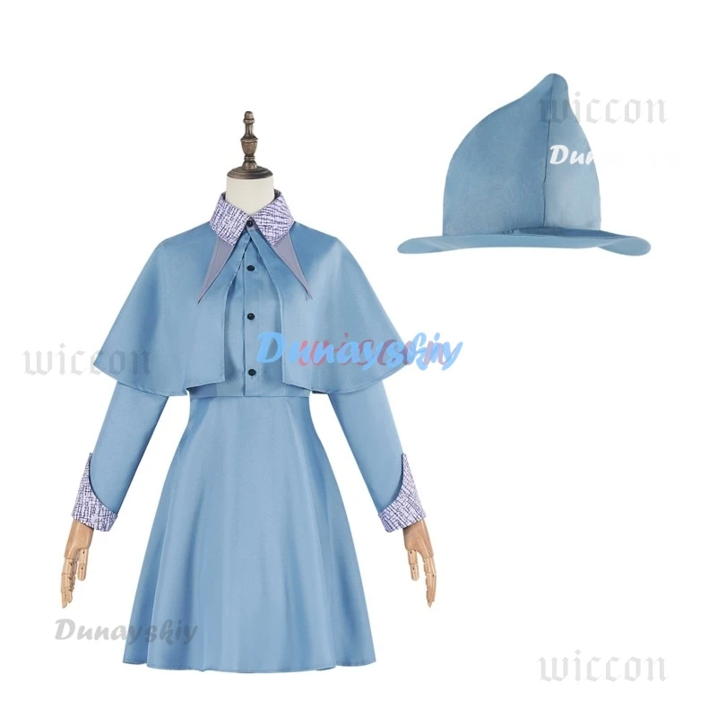 Costume de Cosplay de l'École de Magie, Déguisement de Sorcière Isabelle Fleur Delacour, Beauxbaton, Uniforme d'École de Magie, Chapeau et Robe Imbibés, pour Adulte et Enfant