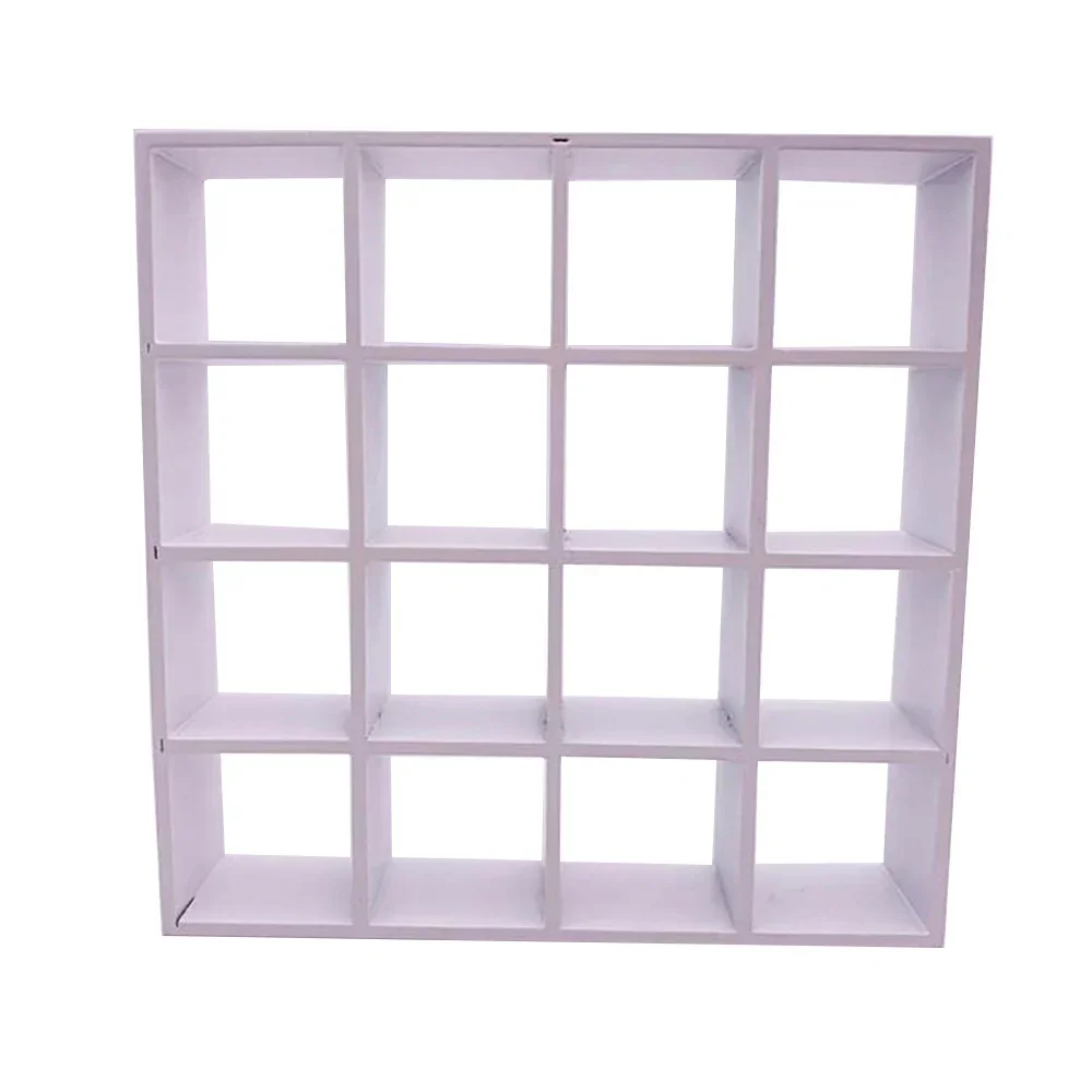 1/12 Doll House Miniature Wooden 16 Lattice Cabinet Simulation Furniture Shelf Model for Mini Decoration Dollhouse Accessories