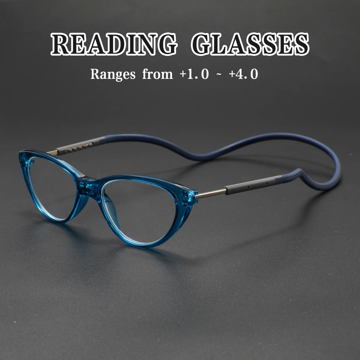 Neue Faltbare Halsband-Lesebrille Modische Magnetische Gleitsichtbrille Presbyopie-Brille