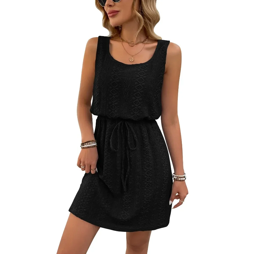 فستان صيفي عتيق لعام 2026 أنيق بلون سادة غير رسمي فضفاض قصير على شكل حرف A فستان قصير للنساء فساتين نسائية على الموضة