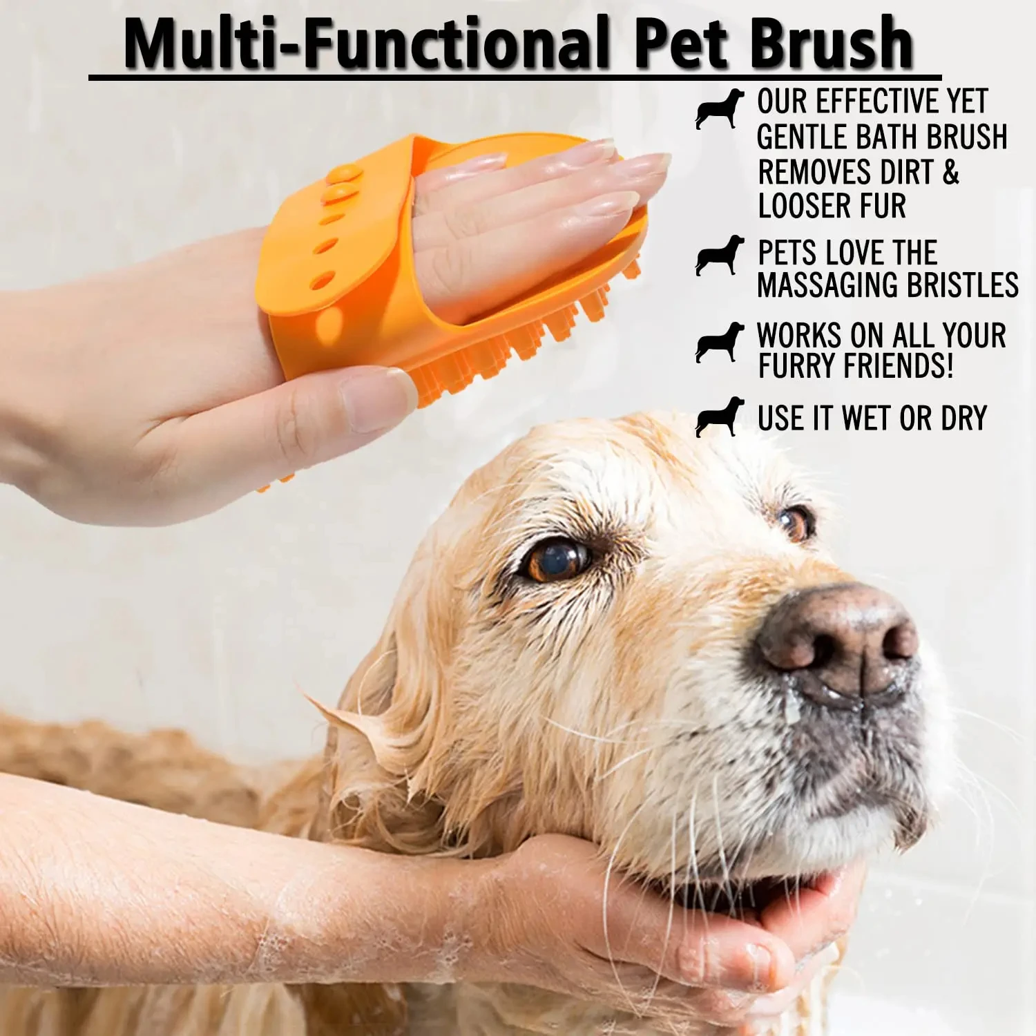 Highly Rated Top Quality Gentle and Effective Pet Grooming Brush - Suitable for All Sizes and Coat Types - Promotes Healthy Skin