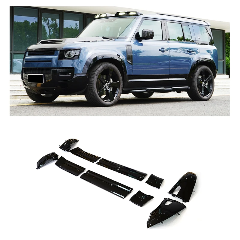 

Auto Parts 007 Black Flare Trim Kit High-Gloss Black Lacquered Body Door Panels For Land Rover Defender 90 110 2020-2023