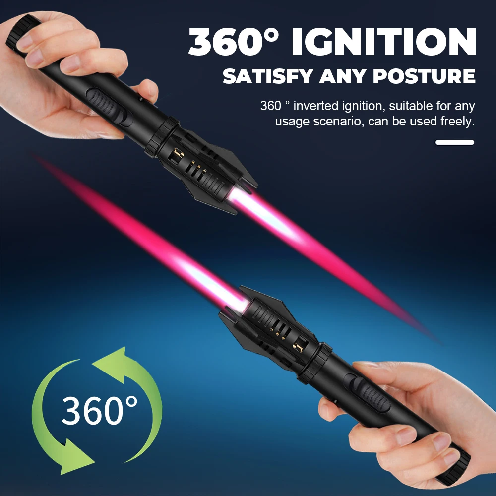 Picture 3: Windproof Direct Impact High-temperature Resistant Welding Torch Gas Lighter 360-degree Inverted Ignition BBQ Cigar Accessories