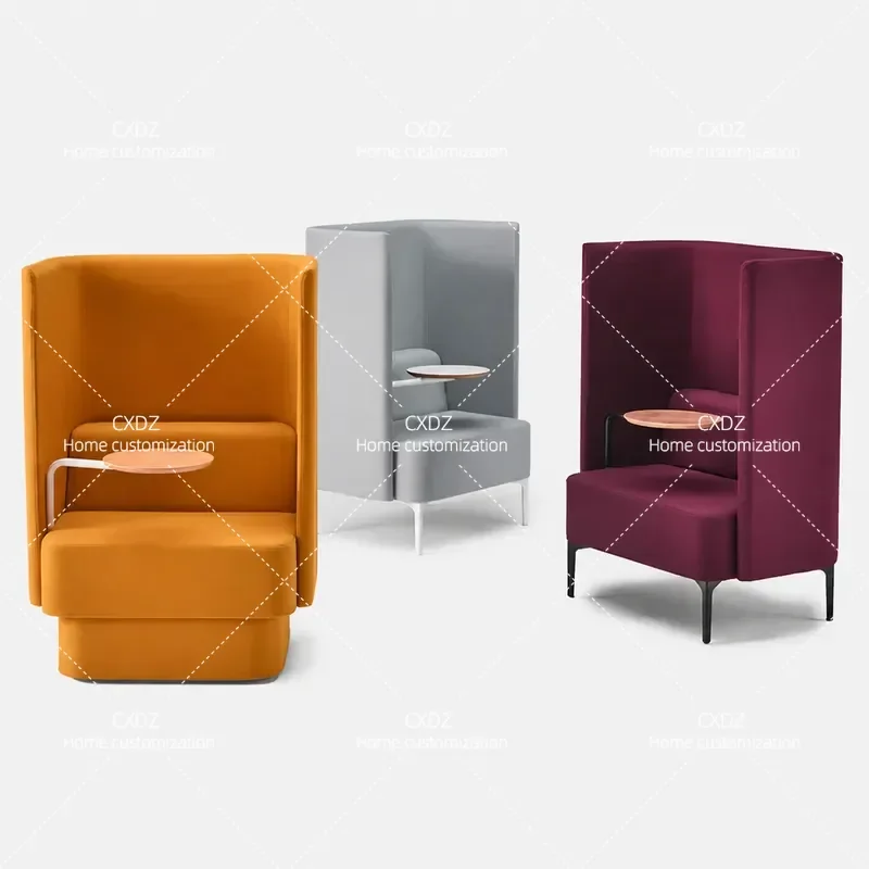 High Backrest Single Leisure Chair Office Workstation Reception Negotiation Privacy Sofa Hotel Enclosure Semi Enclosed