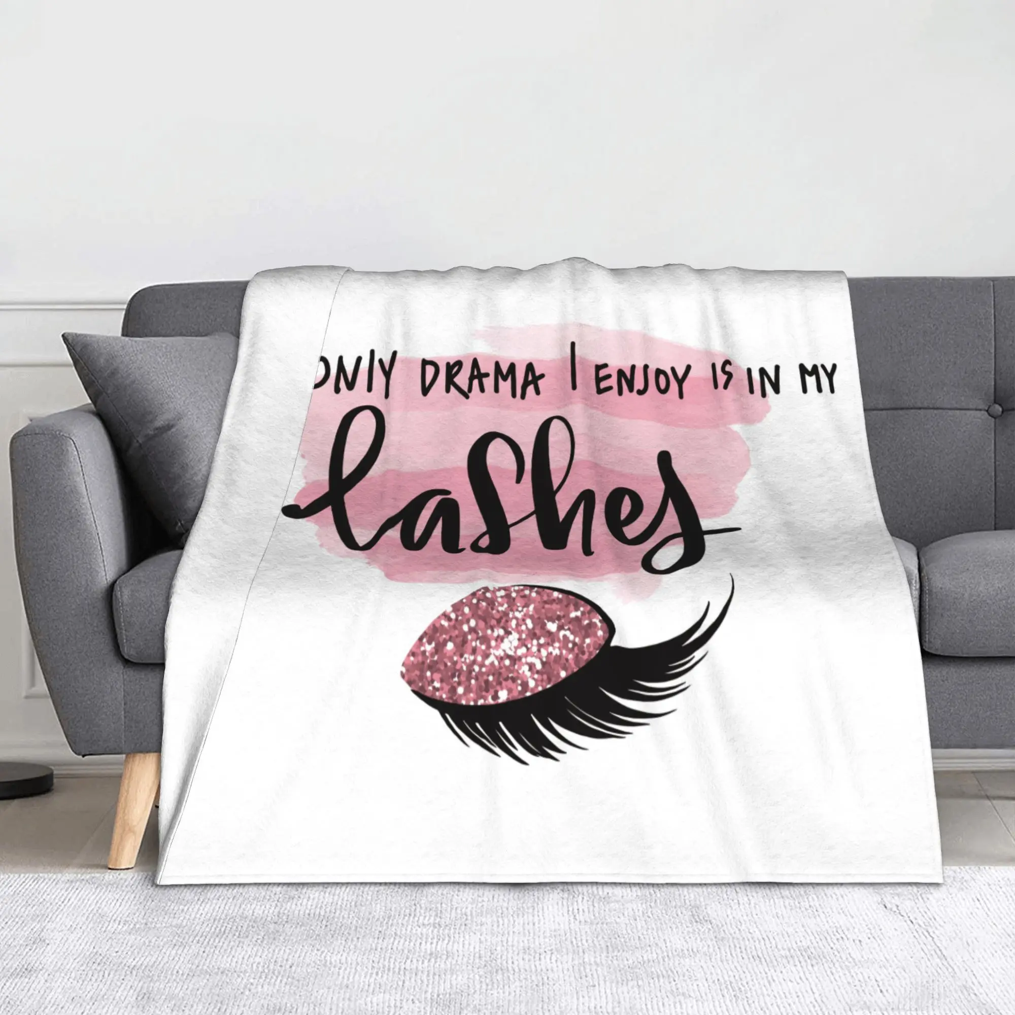 Lash Extensions Closed Eyes Long Lashes Blankets Cartoon Eyelash Glam Plush Novelty Breathable Throw Blanket for Bed Sofa Winter