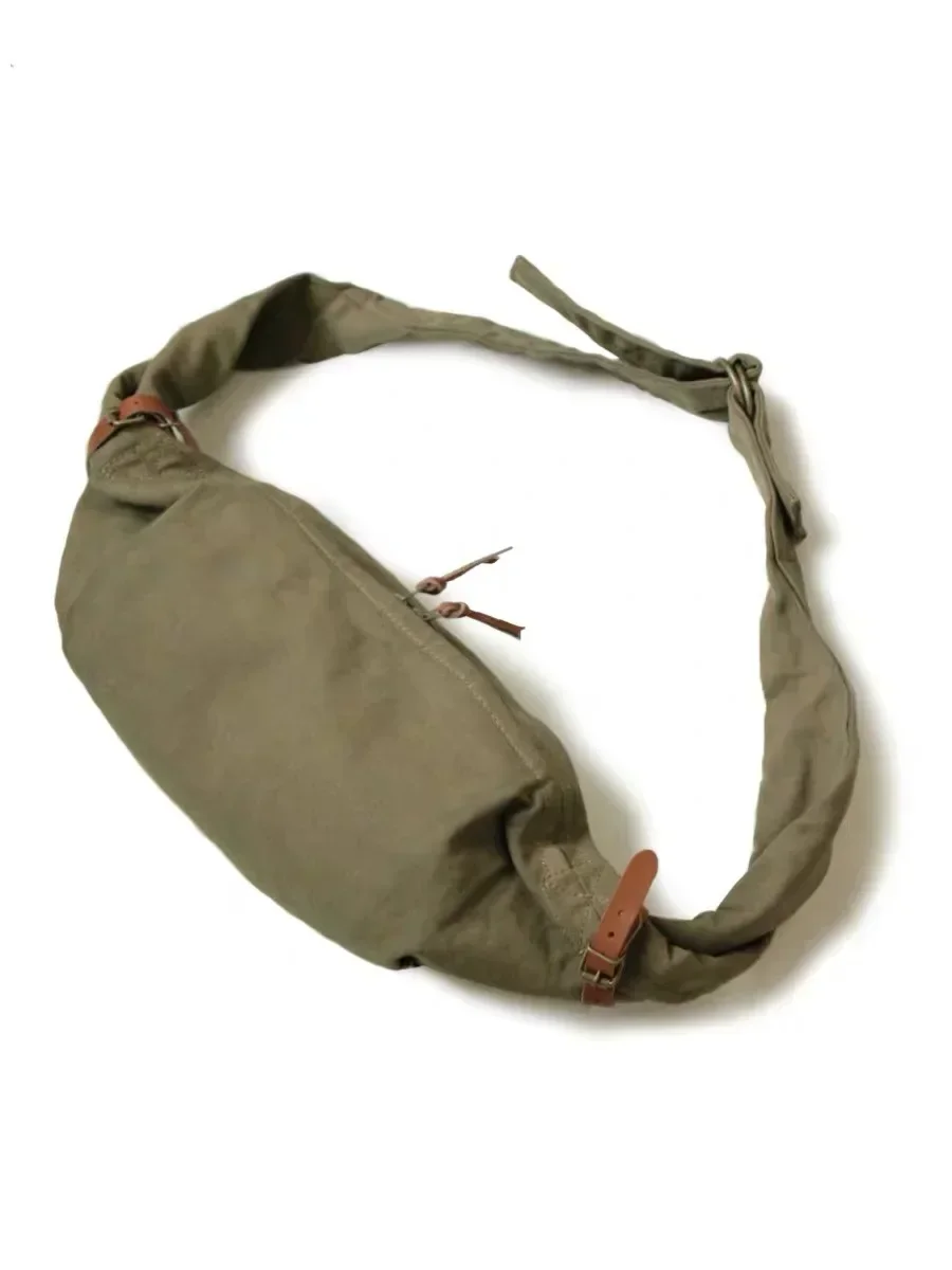 Kapital Kazuhiro Japan Casual Style Shoulder Bag Army Green Sun Tide Canvas Single Diagonal Span Cow Leather Vagrant