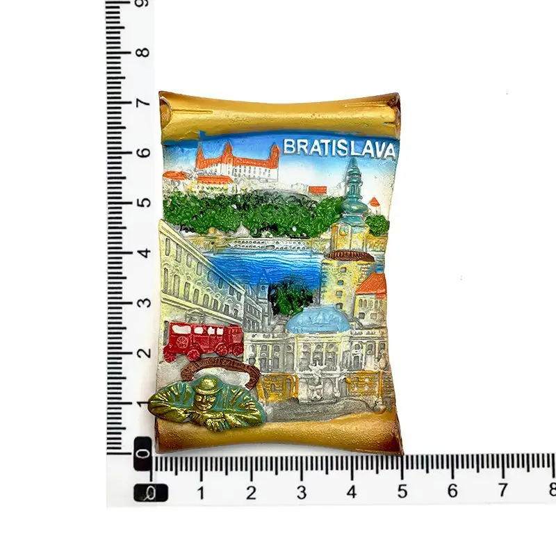Slovakia Bratislava Castle & Danube River 3D Resin Fridge Magnet - Bratislava Souvenirs Refrigerator Magnets Home Decor Room