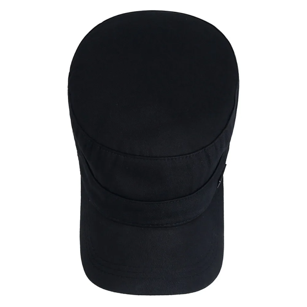 Fashion Simple Flat Top Hat Fishing Cap Grandpa Hat Adjustable Baseball Cap Solid Elderly Hat Cadet Hat Men Sunscrean