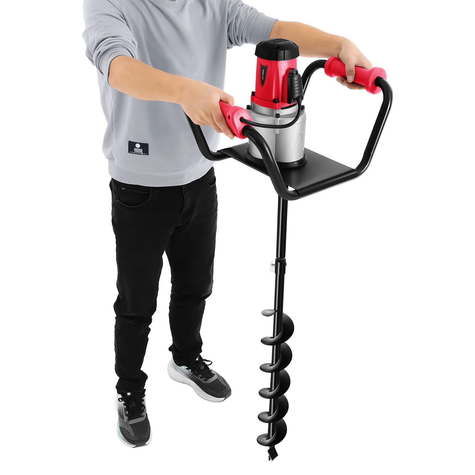 1.5KW 110V Electric Post Hole Digger for Garden Spiral Auger Drill with Extension Rod 300mm Hole Depth Fence Tree Planter Driver
