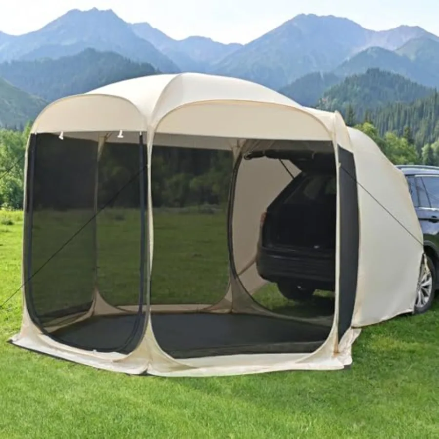

5 Person Pop Up SUV Tent2 in 1 Car Tent Camping Tent Mosquito Screen Multi-functiona for Car SUV Van Camping Includes Heavy Dut
