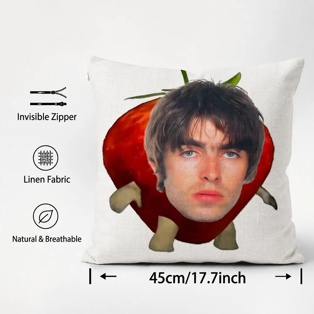 Singer Liam Gallagher Cushion Cover Cushion Covers Natural Linen Breathable Sofa Bedroom Decor Pillowcase