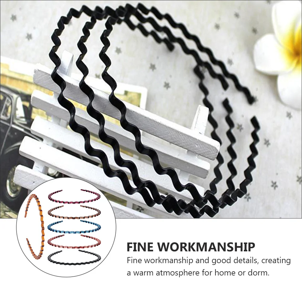 6 قطعة عقال الراتنج تصميم موجة بسيطة تفاصيل جيدة الاستخدام اليومي الاستحمام غسل الوجه ماكياج متنوعة النساء عقال