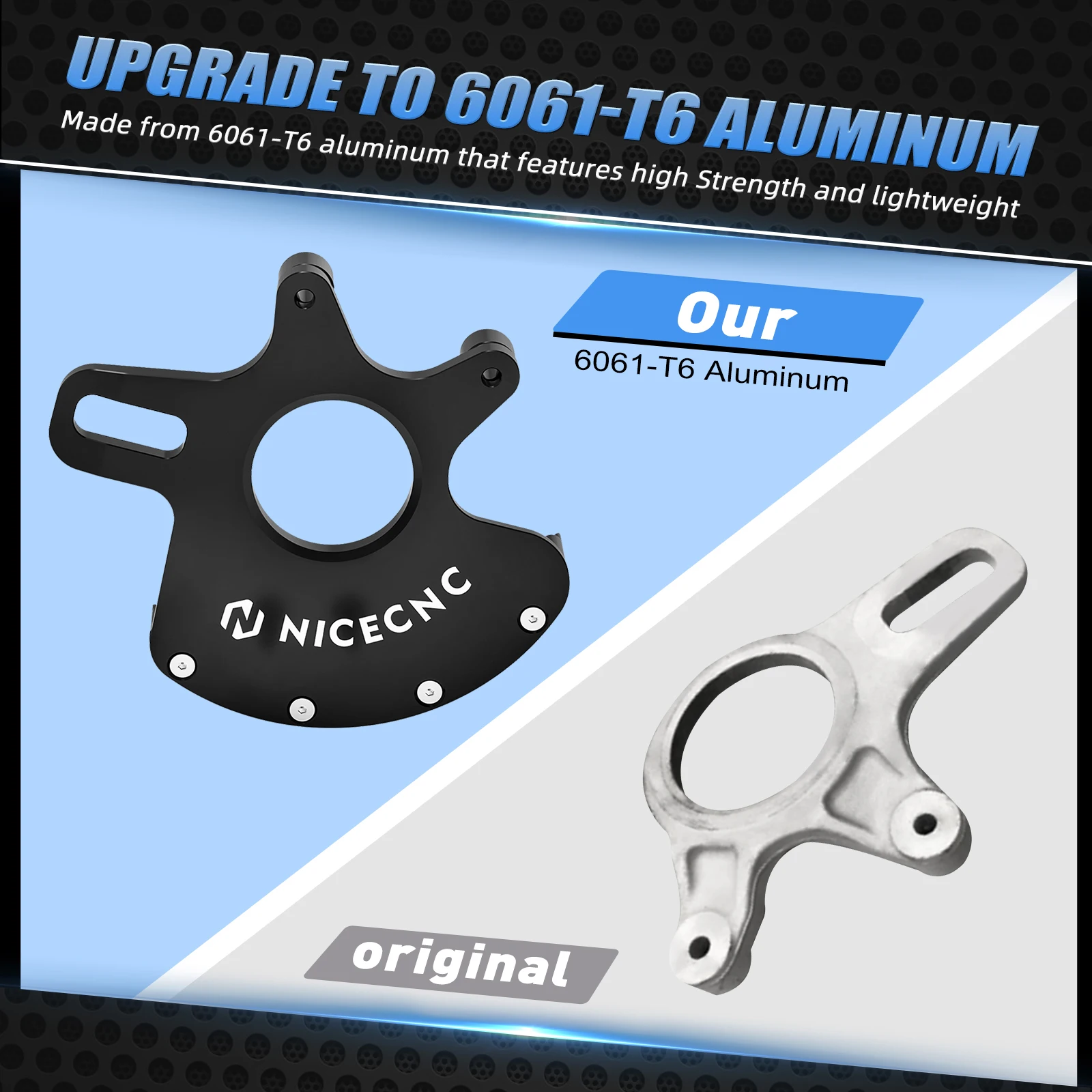 NICECNC Raptor 700 Brake Caliper Bracket Hanger Guard For Yamaha Raptor 700 700R 2006-2012 OEM 1S3-25721-01-00 6061-T6 Aluminum