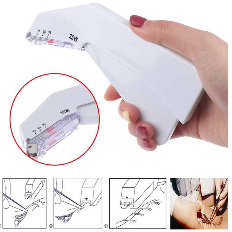 Medical Surgery 35w Disposable Stainless Steel Stapler Skin Stitching Machine Suture Stapler Sterile Blank Package Nail Puller