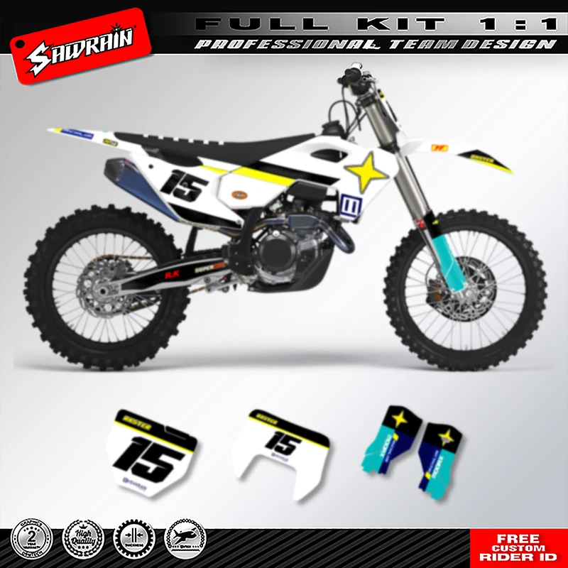 

Sawrain For Husqvarna TC FC TX FX 2023-2025 TE FE 2024 2025 2026 Motorcycle Sticker Custom Team Graphics Decals Kit