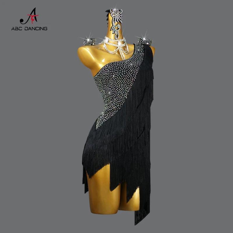2026 Latin Dance Fringed Dress Competition Ballroom Costumes Practice Wear Short Skirt Adult Party Evening Samba Stage Line Suit