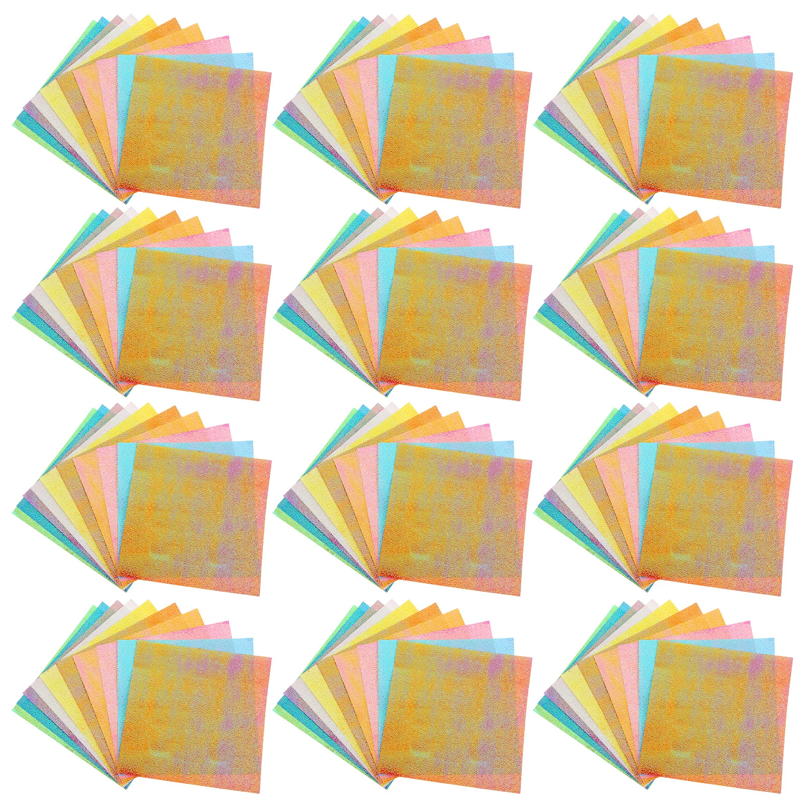

150Pcs Square Iridescent Origami Paper Glitter Folding Sheets DIY Colorful Crafts Kids Adults Art Projects 3.85x3.85 Inch