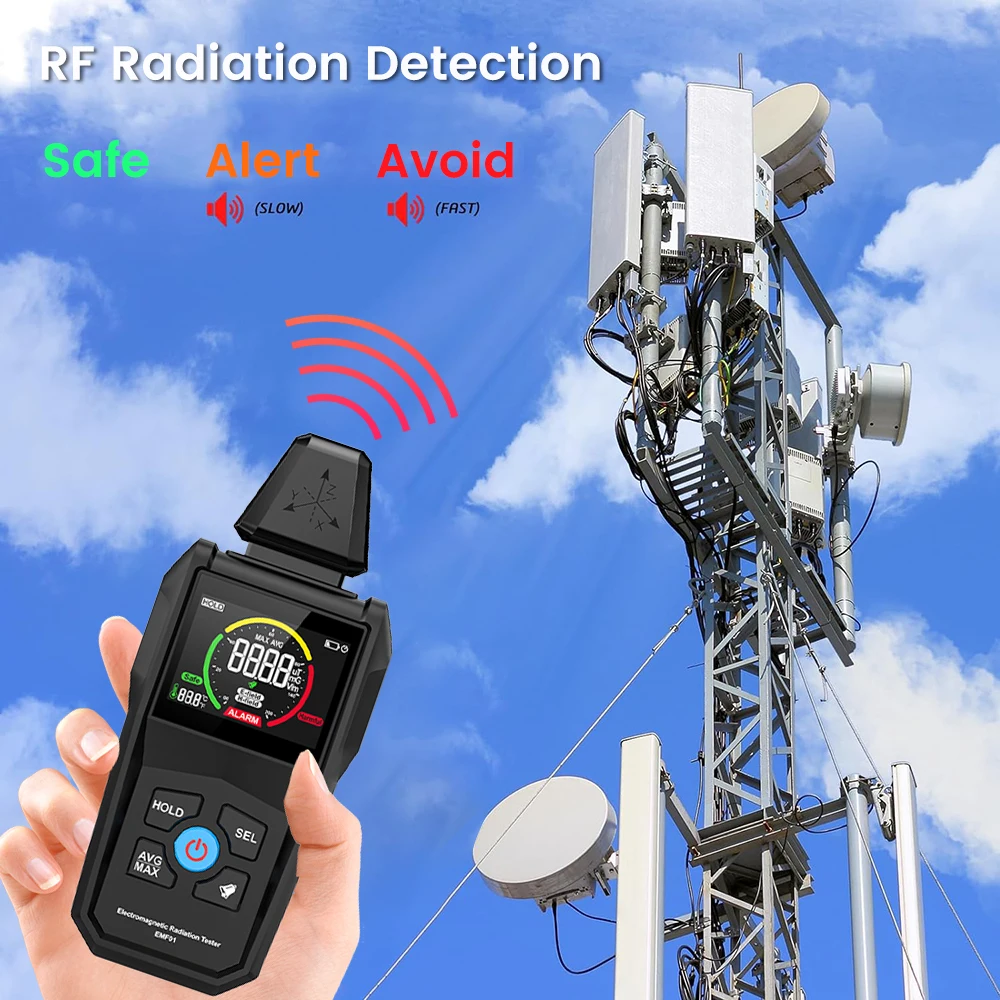 Medidor de EMF de tela colorida digital, detector de campo eletromagnético, detector de onda, campo eletromagnético, EMF01, agregado familiar