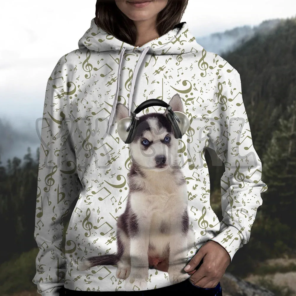 Sudadera con capucha con estampado 3D de Yorkshire Terrier para hombre y mujer, Jersey Unisex con estampado de música, chándal de calle informal divertido para perro